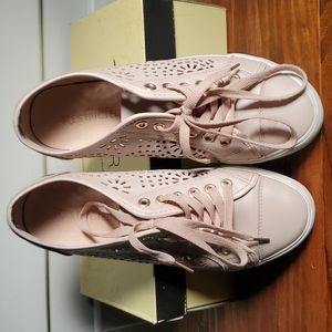 Restricted Cut Out Blush Sneakers, Size 7.5